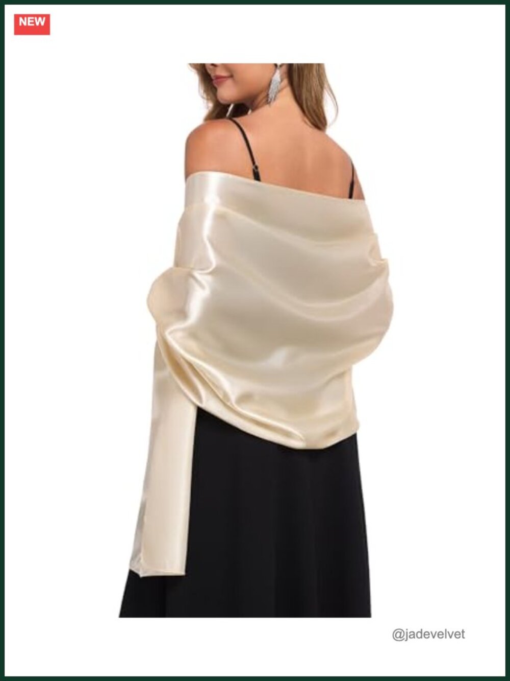 Satin Shawl Wrap for Women, Bridal Wedding Guest Evening Party Pashmina,